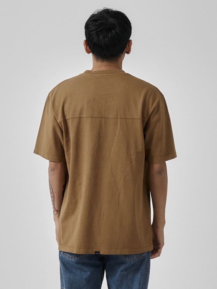 Thrills Union Oversize Fit Panel Tee - Tobacco