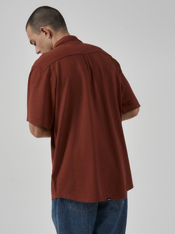 Hemp Thrills Oversized Short Sleeve Shirt - Burnt Henna