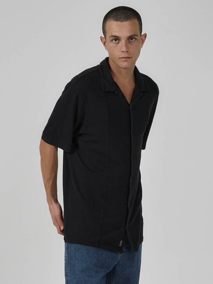 Hemp Some Kind Of Paradise Bowling Shirt - Black