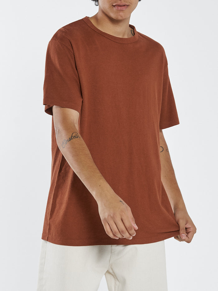Hemp Thrills Embro Merch Fit Tee - Coffee