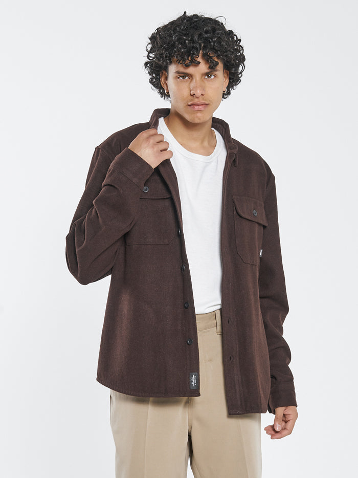 Paradise In Ruins Overshirt - Postal Brown
