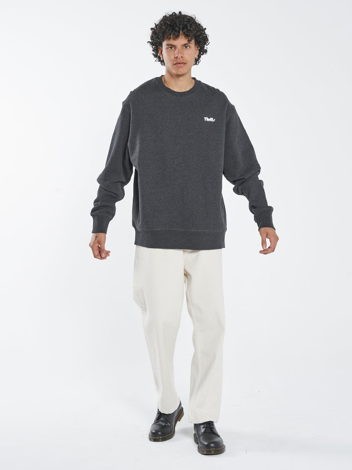 Thrills Limitless Oversize Crew - Black Heather | Thrills Co.