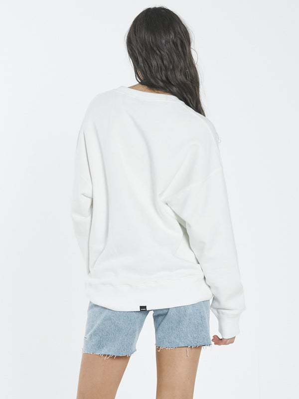 Bad Habits Die Hard Slouch Crew - Dirty White