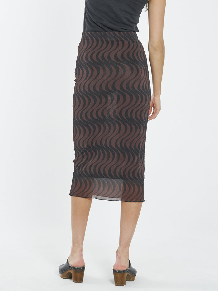 Paradise on Repeat Mesh Skirt - Washed Cocoa