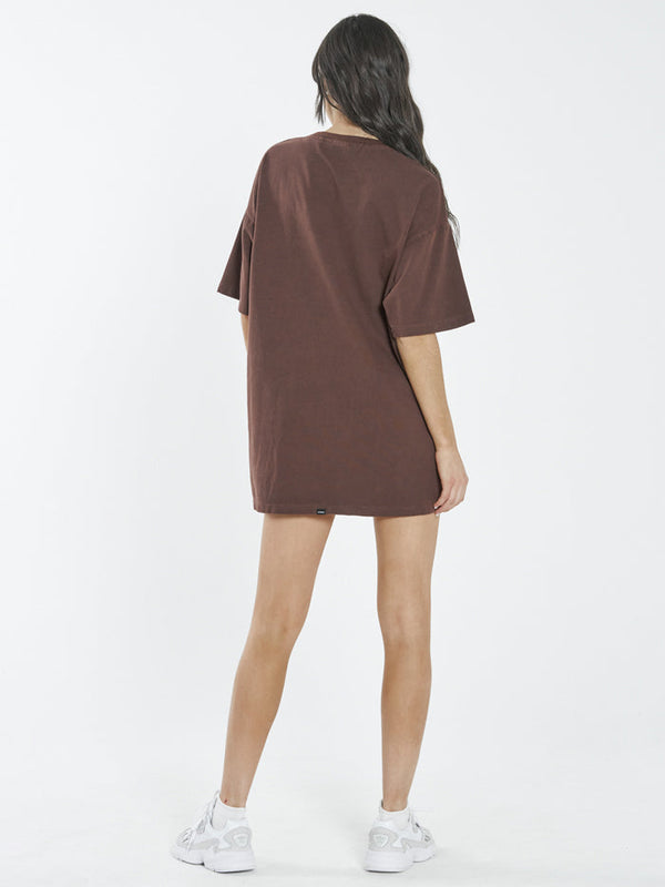 Far East Company Box Fit Tee Dress - Washed Cocoa