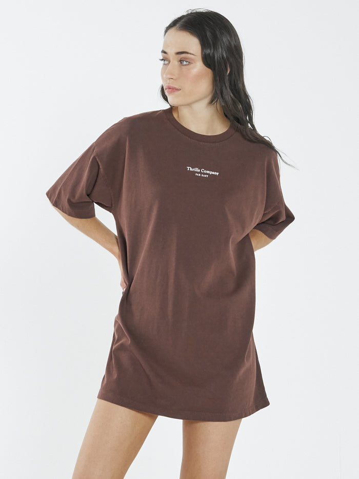 Far East Company Box Fit Tee Dress - Washed Cocoa