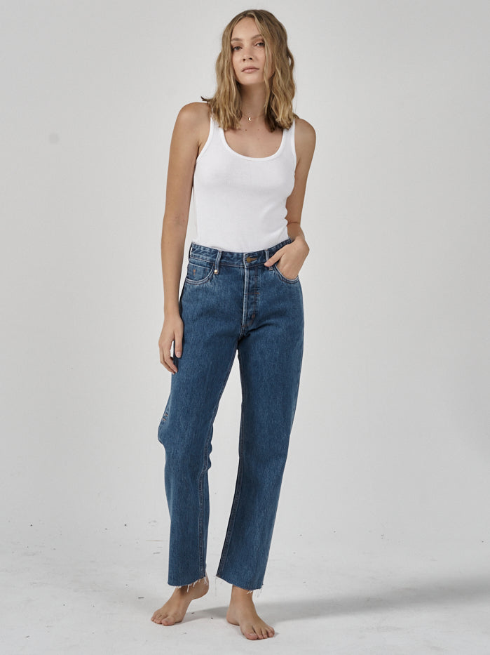 Paige Mid Rise Jean - Highway Blue