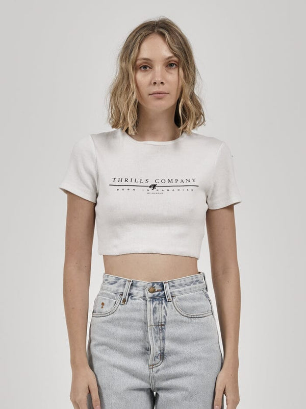 One For All Crop Baby Tee - Dirty White