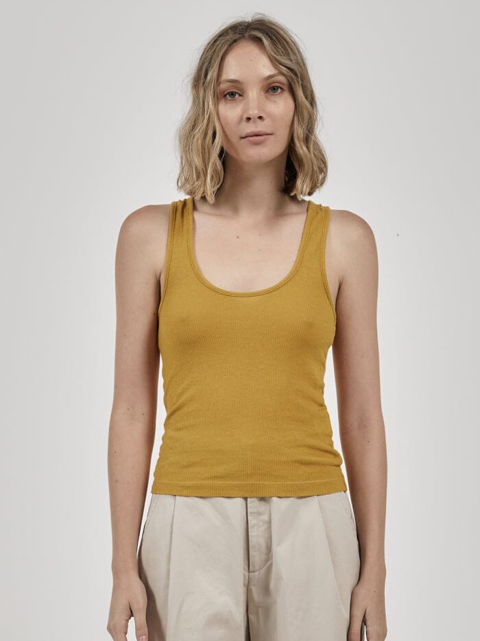 Hemp Paper Rib Plunge Tank - Mineral Yellow – THRILLS CO