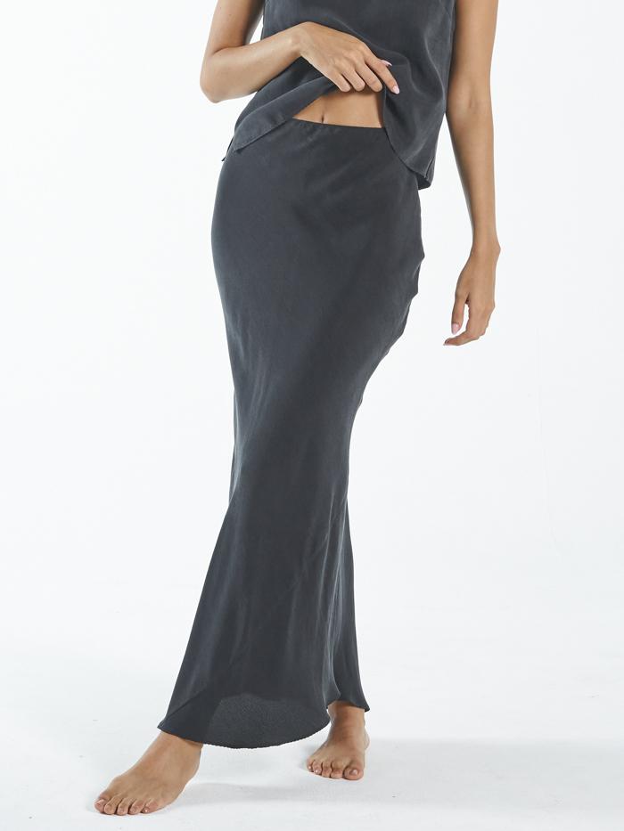 Harriet Spliced Slip Skirt - Antique Black