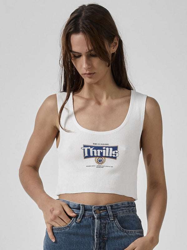 King Of Thrills Crop Rib Singlet - Dirty White