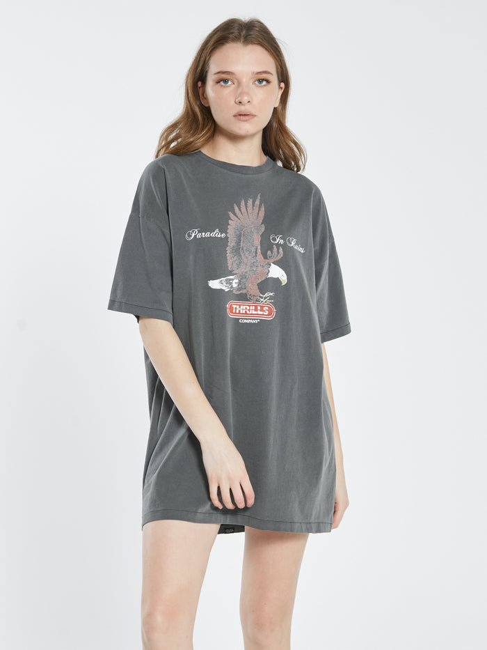 Eternal Flight Box Fit Tee Dress - Merch Black